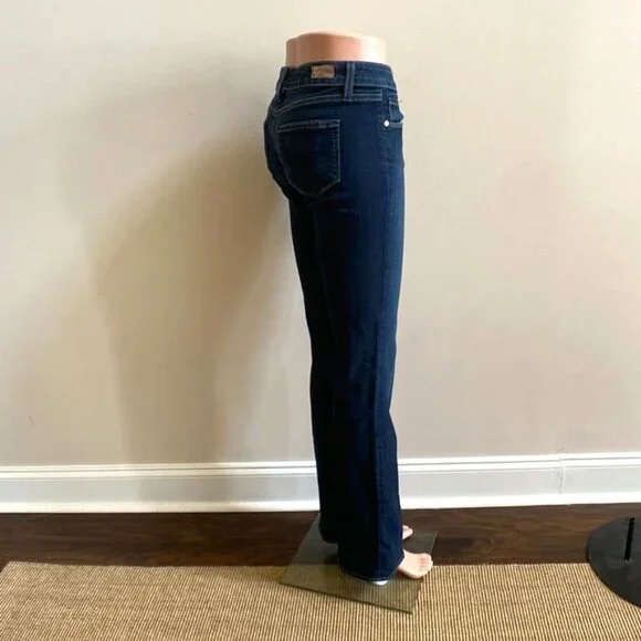 PAIGE Skyline Flare Stretch Low - Rise Jeans in Dark Wash, size 26 - Picture 10 of 14